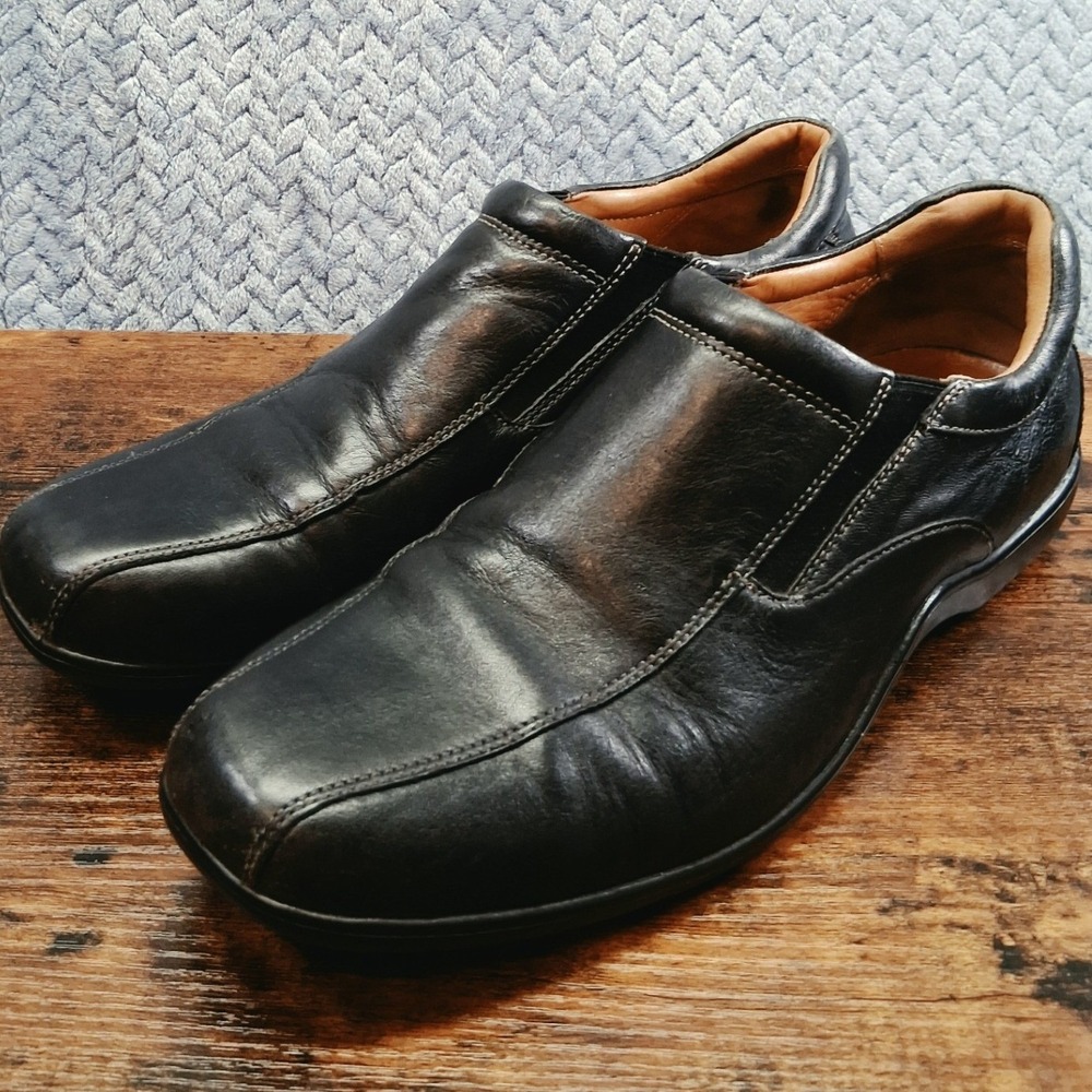 Cole Haan Mens Black Leather Nike Air Slip On Loafers C07352 Size 11M
